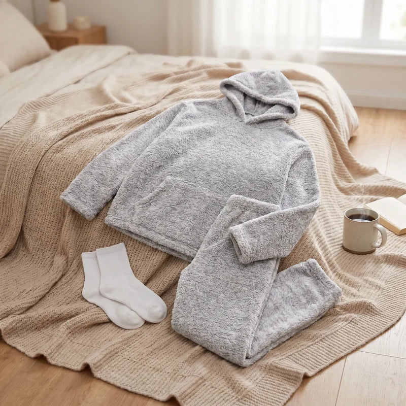Pijama conjunto polar teddy con capucha PARIS