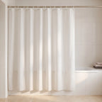 Cortina de baño teflon lisa con 12 ganchos