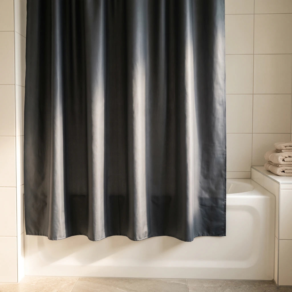 Cortina de baño peva con protector y 12 ganchos
