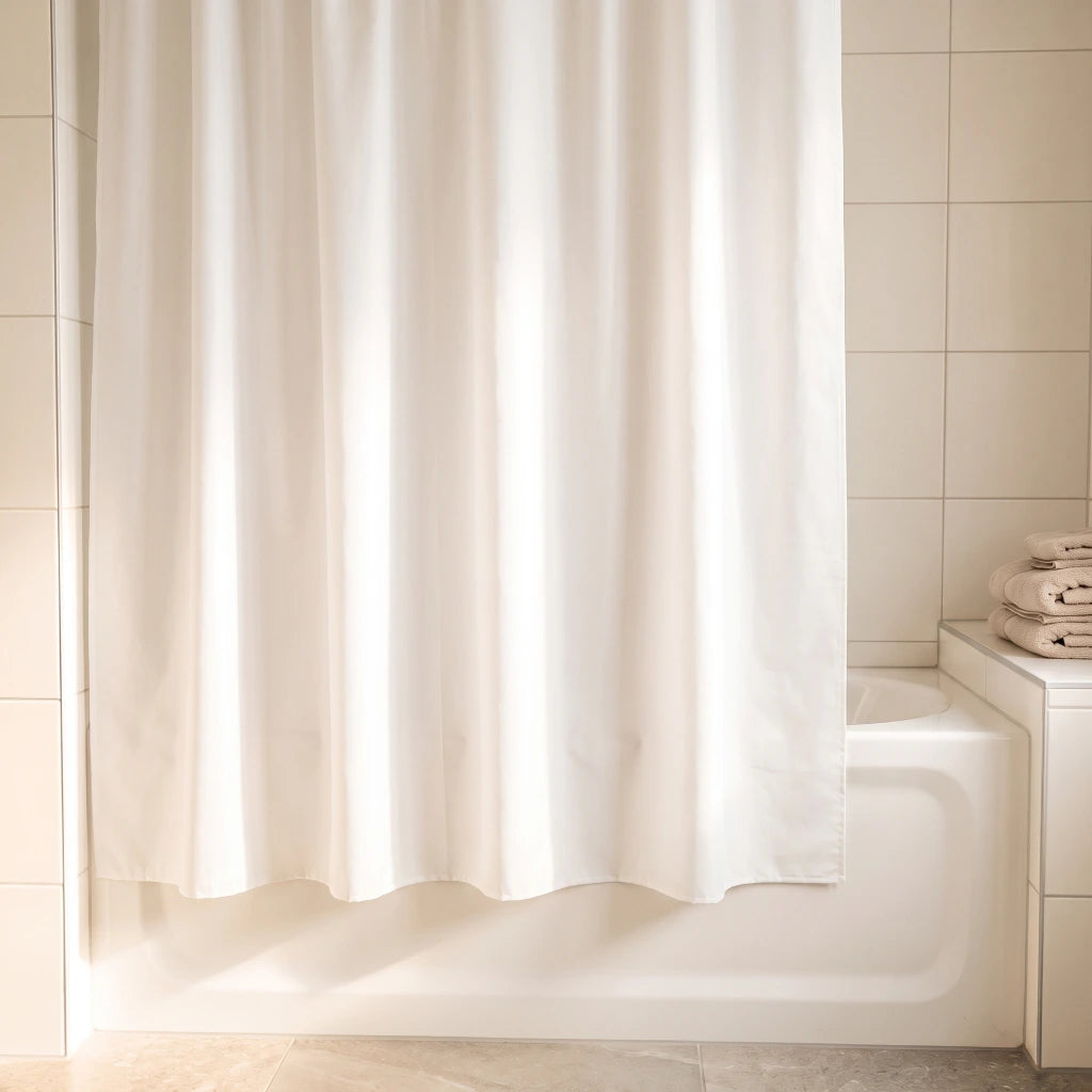 Cortina de baño peva con protector y 12 ganchos