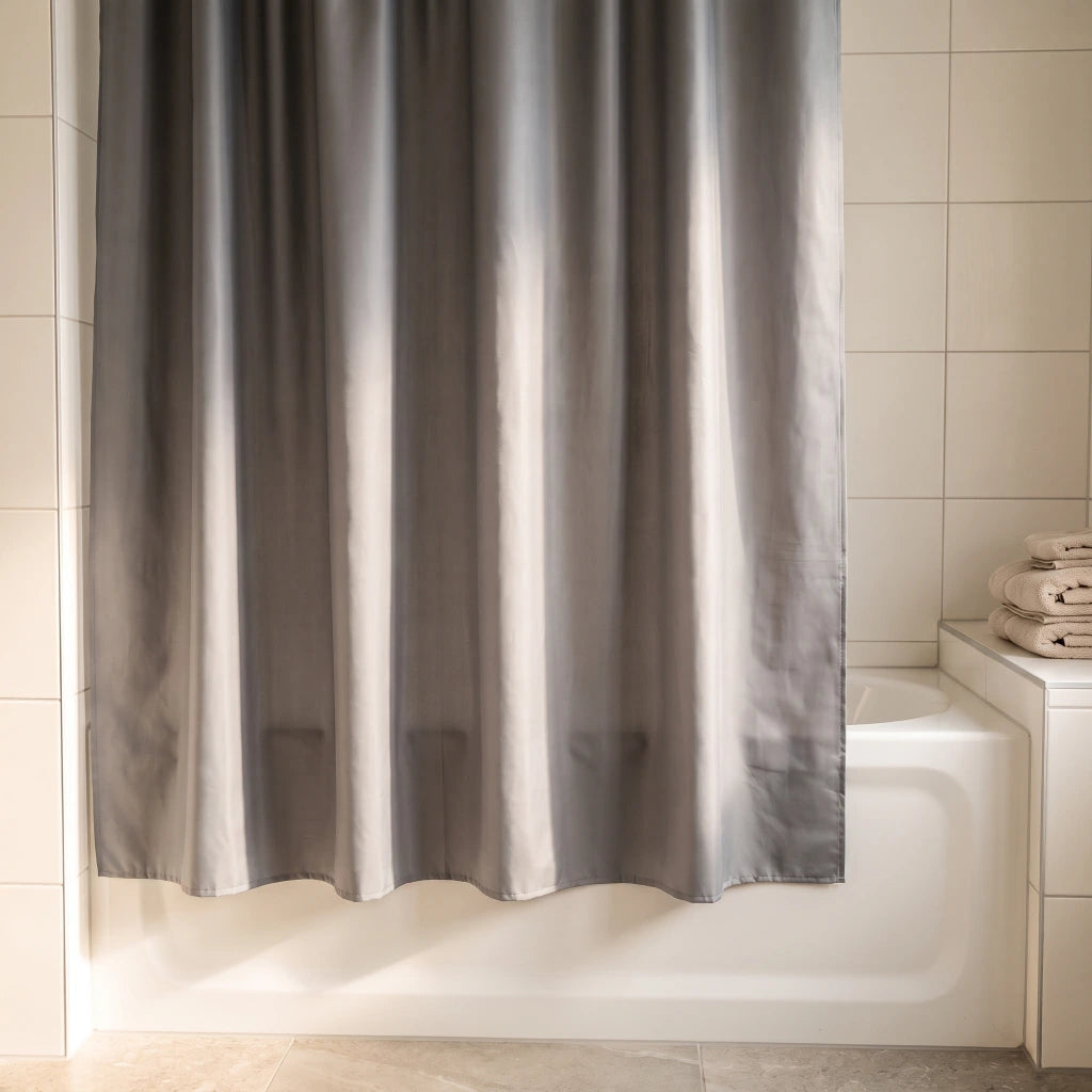Cortina de baño peva con protector y 12 ganchos