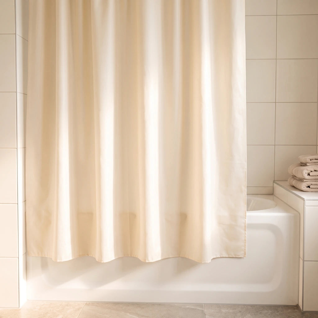 Cortina de baño peva con protector y 12 ganchos