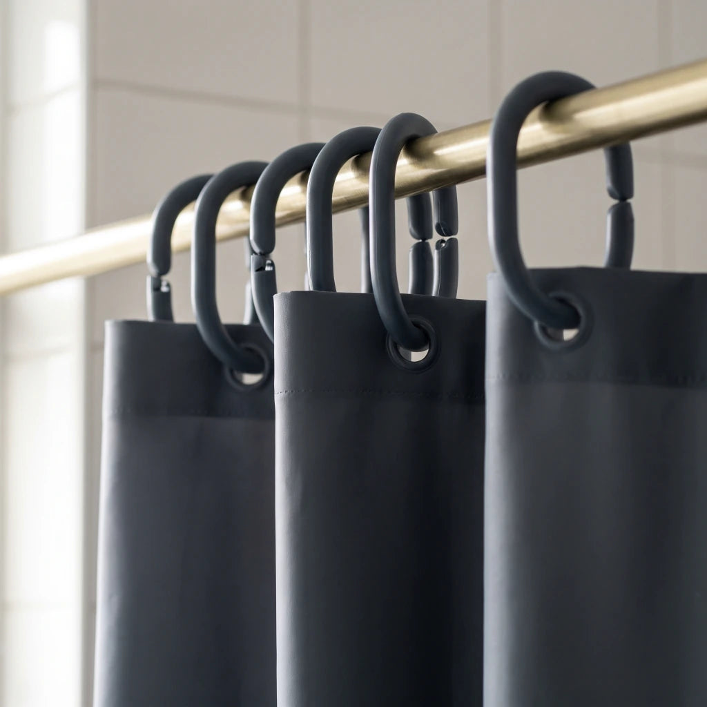 Cortina de baño peva con protector y 12 ganchos