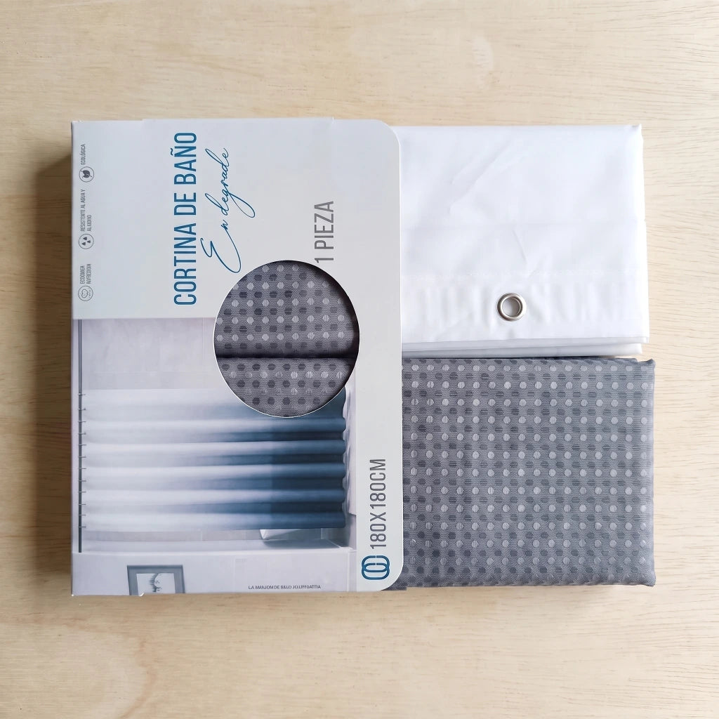 Cortina de baño en degradé con protector