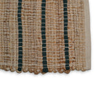 Alfombra yute y algodón lineas negro