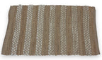Alfombra yute y franjas algodón blanco