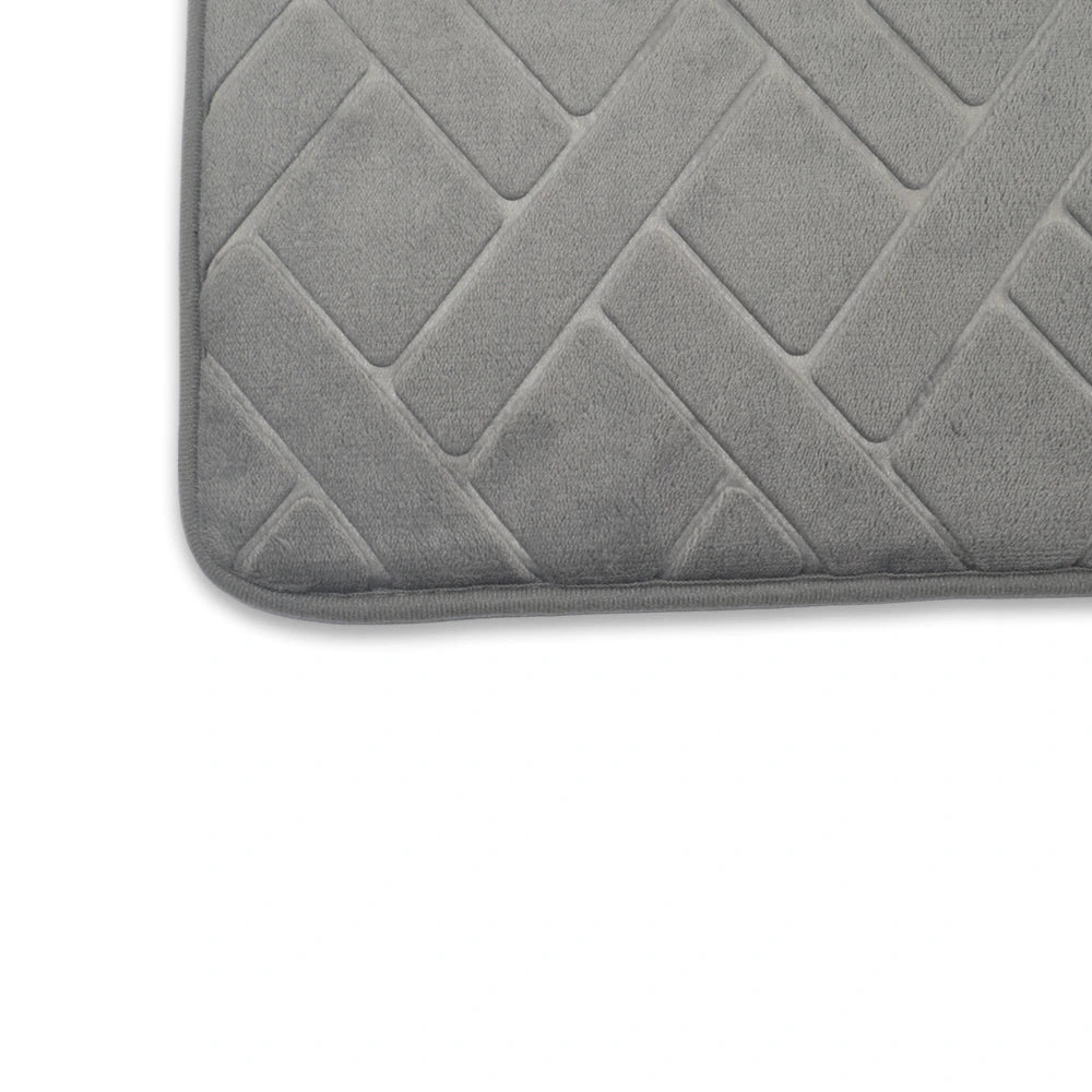 Alfombra de baño diagonales gris