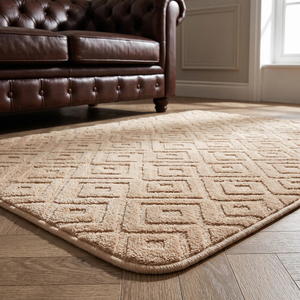 Alfombra con rombos natural