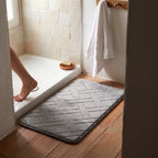 Alfombra de baño diagonales gris