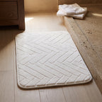 Alfombra de baño zigzag natural