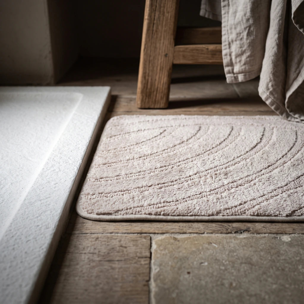 Alfombra de baño ondas natural