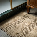 Alfombra baño tablones pelo largo beige