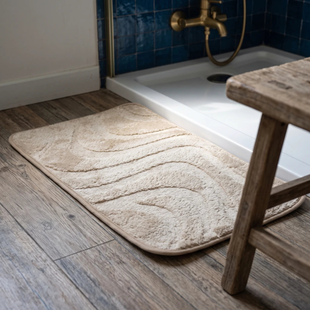 Alfombra baño ondas con relieve