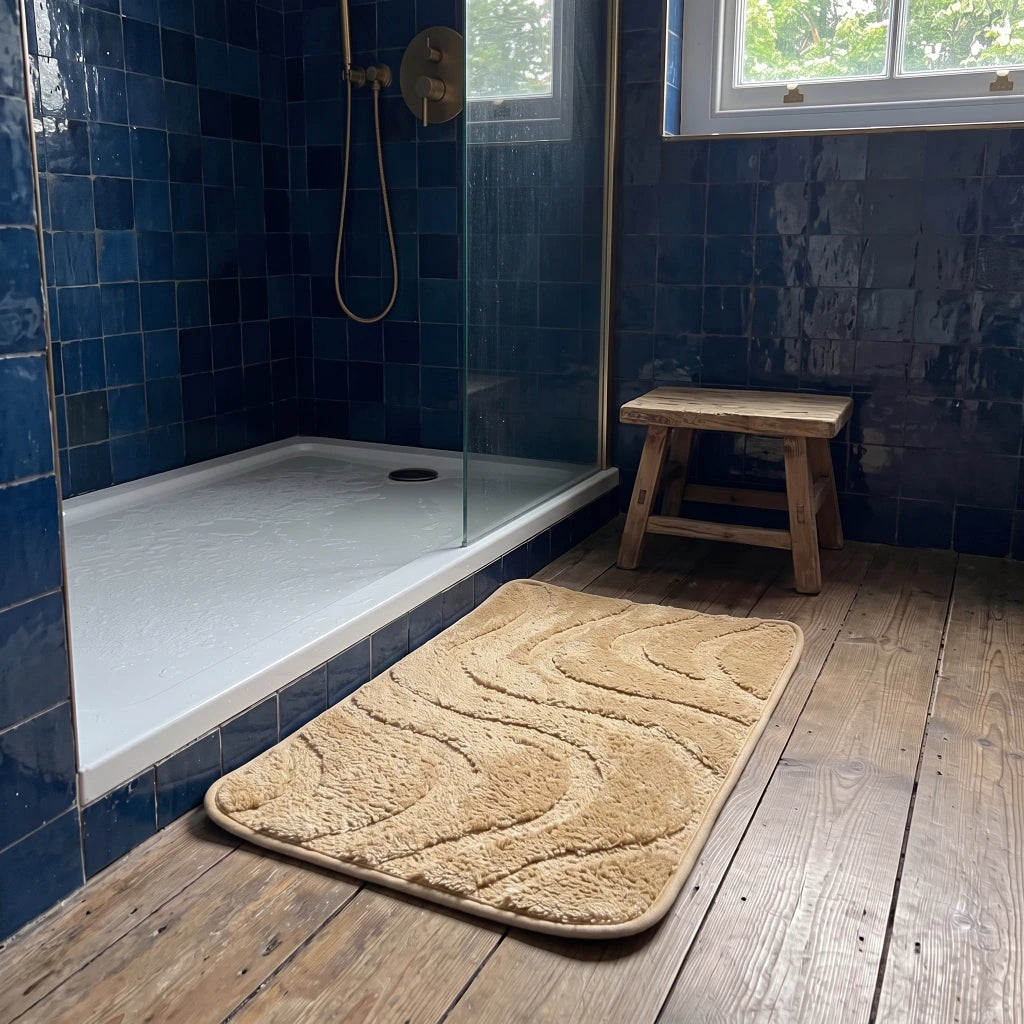 Alfombra baño ondas con relieve
