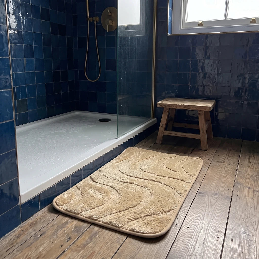 Alfombra baño ondas con relieve