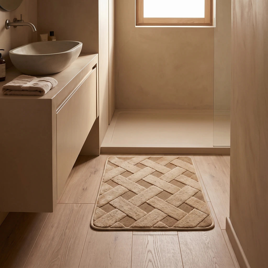 Alfombra de baño bastones cruzados