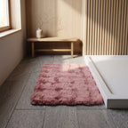 Alfombra baño peluchito con relieve blanco