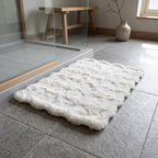 Alfombra baño peluchito con relieve blanco