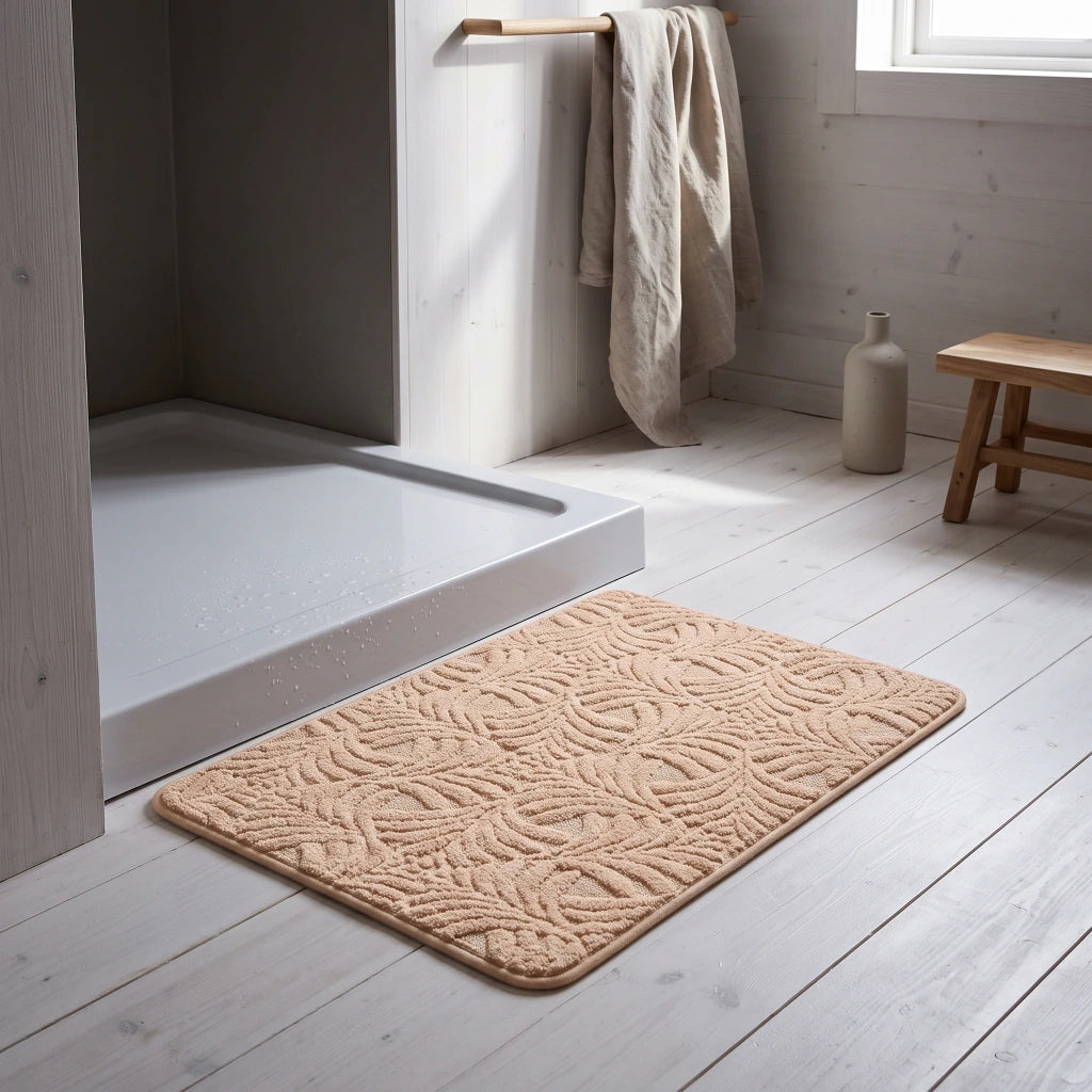 Alfombra de baño plumas con relieve