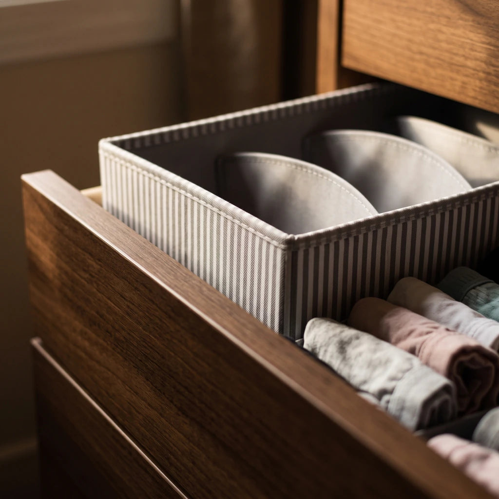 Organizador rayado gris