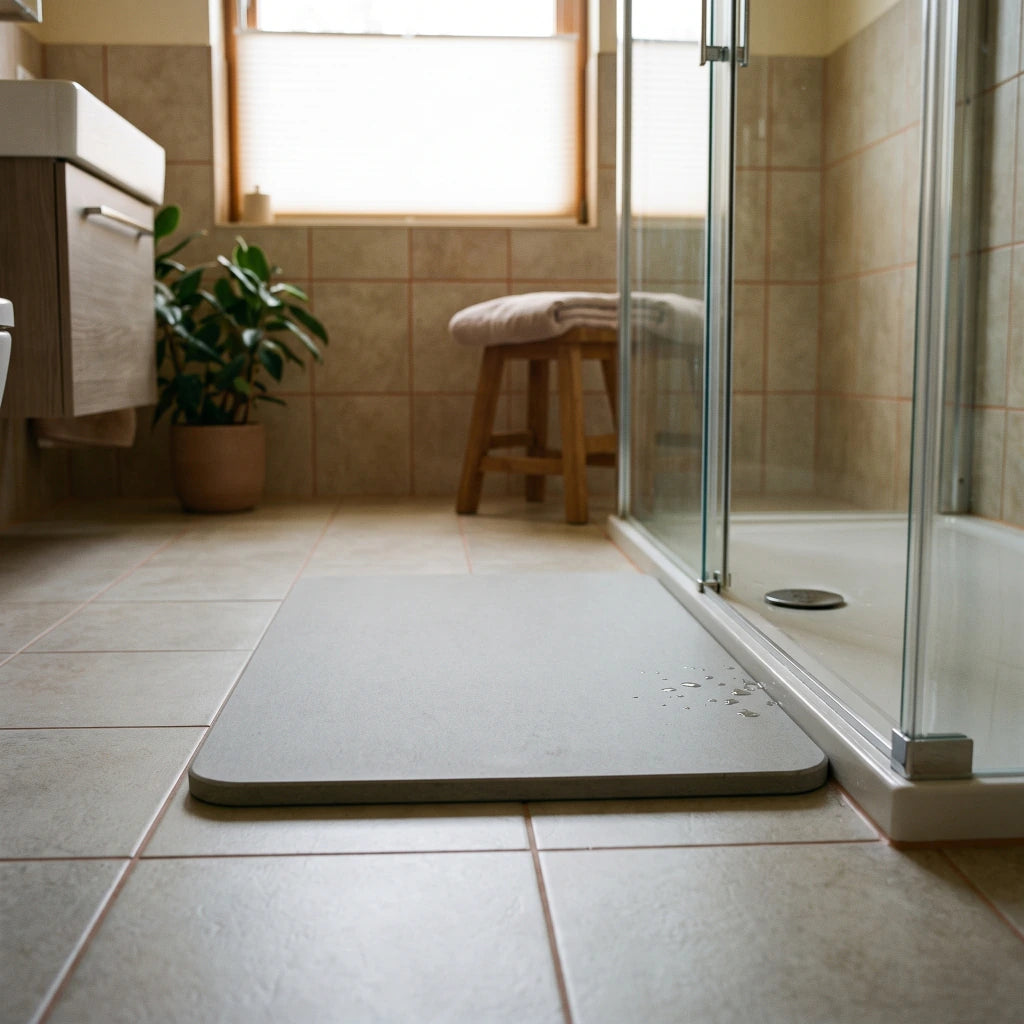 Alfombra baño de barro de diatomea gris oscuro