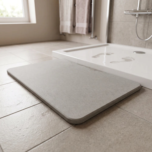 Alfombra baño de barro de diatomea gris oscuro