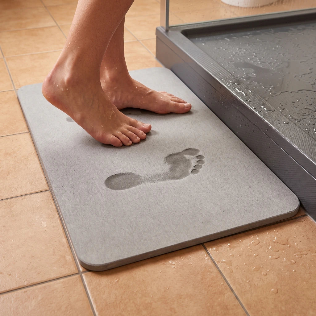 Alfombra baño de barro de diatomea gris oscuro