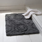 Alfombra baño lisa trama rombo