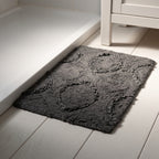 Alfombra baño lisa trama rombo