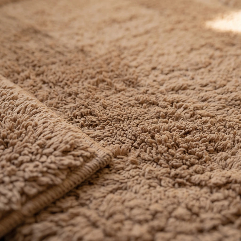 Alfombra baño rectángulo pelo corto beige