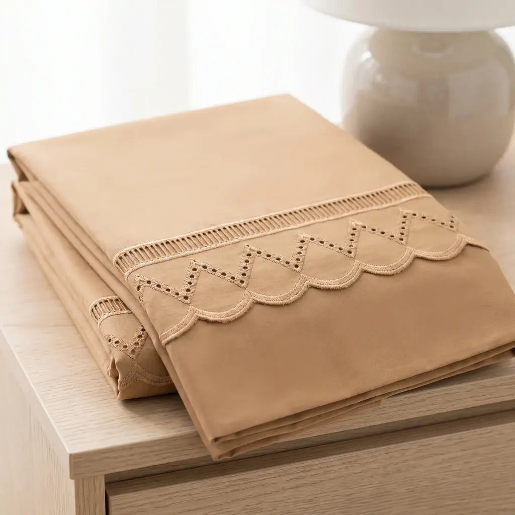 Juego de sábanas con broderie PARIS