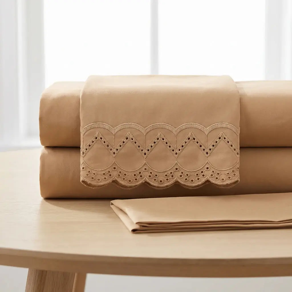Juego de sábanas con broderie PARIS