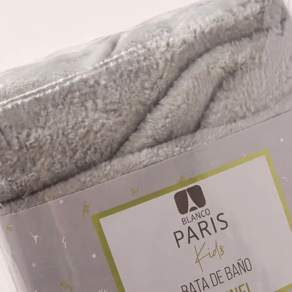 Bata de baño niños flannel blanco parís