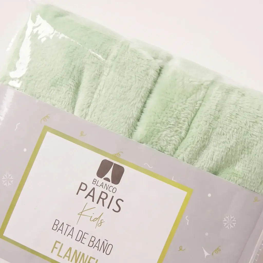Bata de baño niños flannel blanco parís