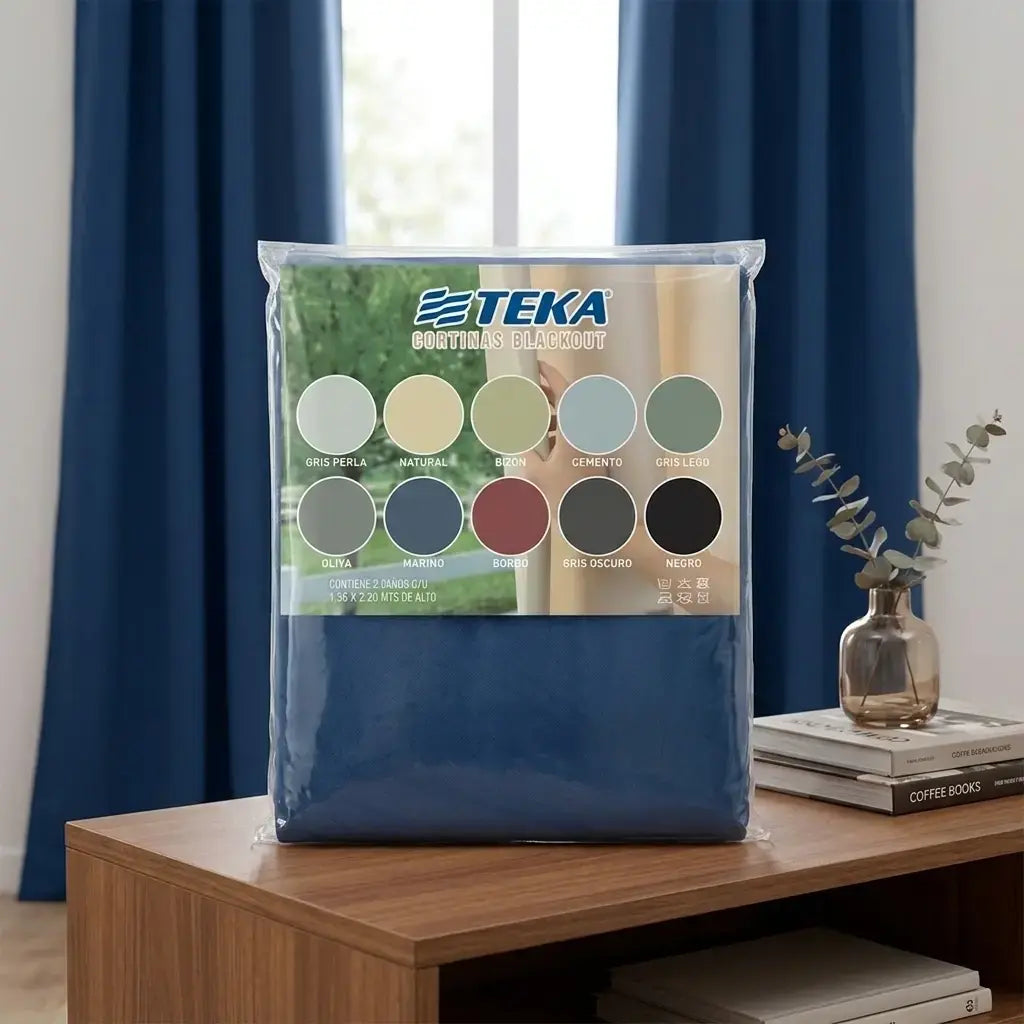 Cortina blackout textil 2 paños TEKA