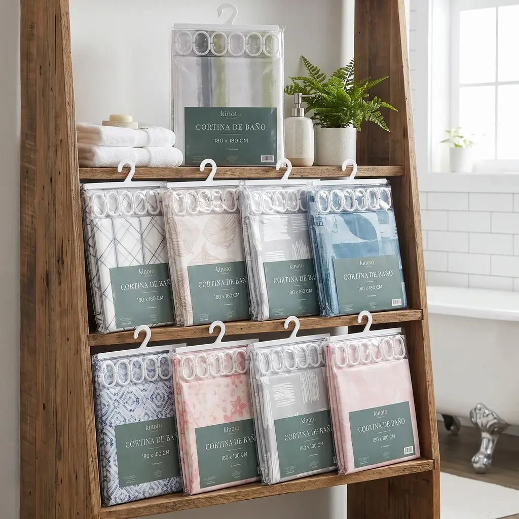 Cortina de baño estampada 13 piezas KINOTO home