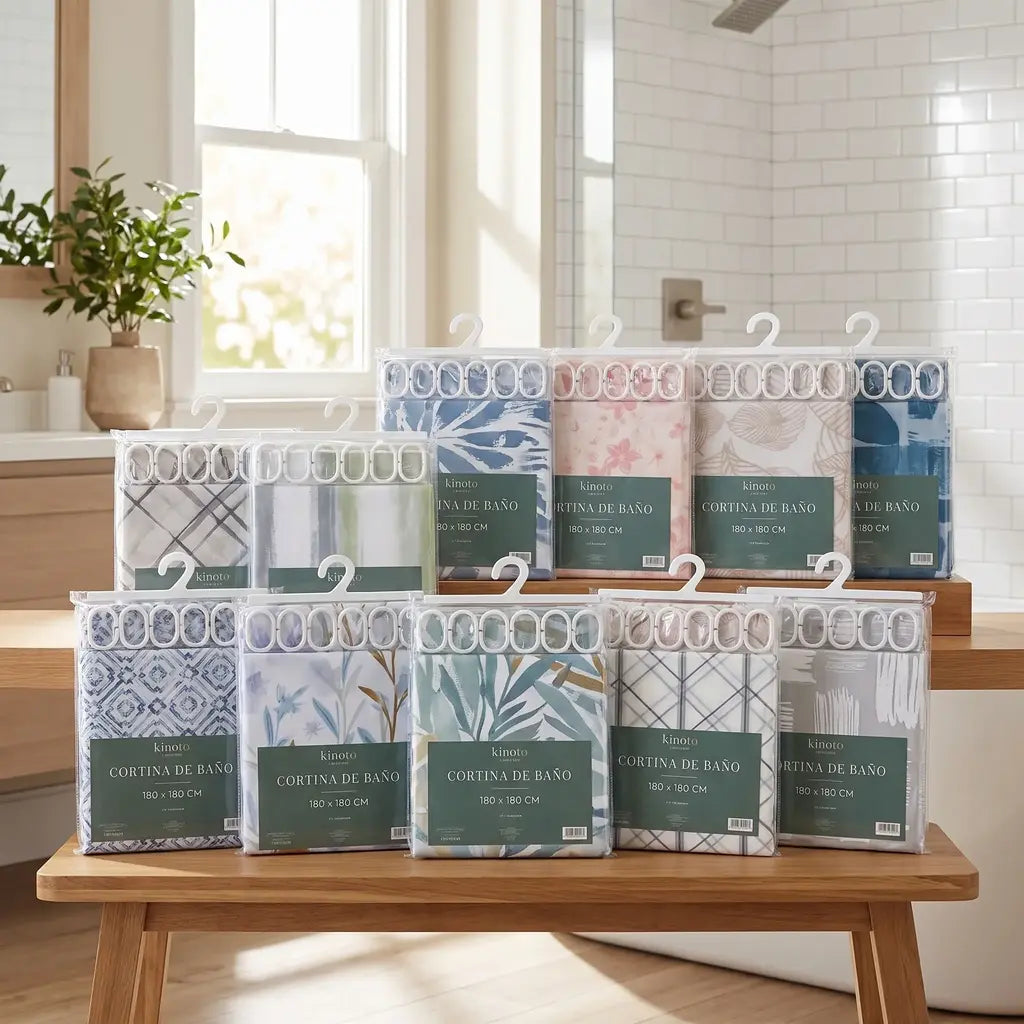 Cortina de baño estampada 13 piezas KINOTO home
