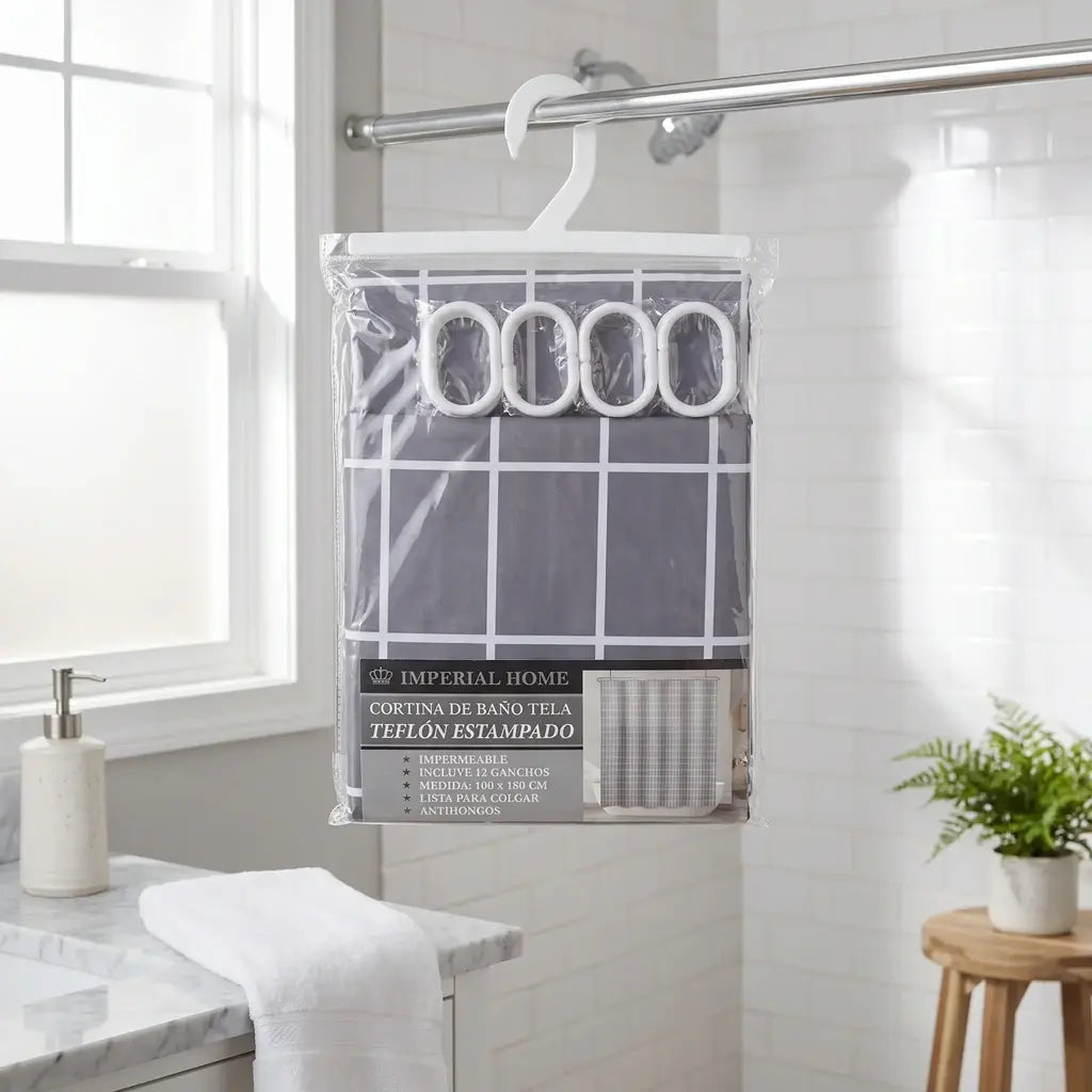Cortina de baño de tela teflón estampado IMPERIAL
