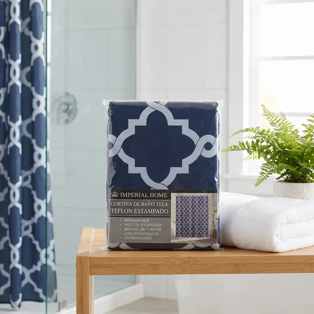 Cortina de baño de tela teflón estampado IMPERIAL