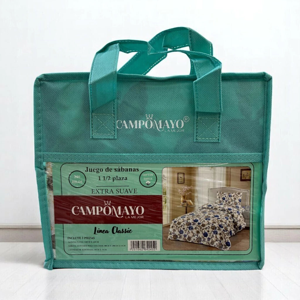 Juego de sábanas CAMPOMAYO 200 hilos con bolsa