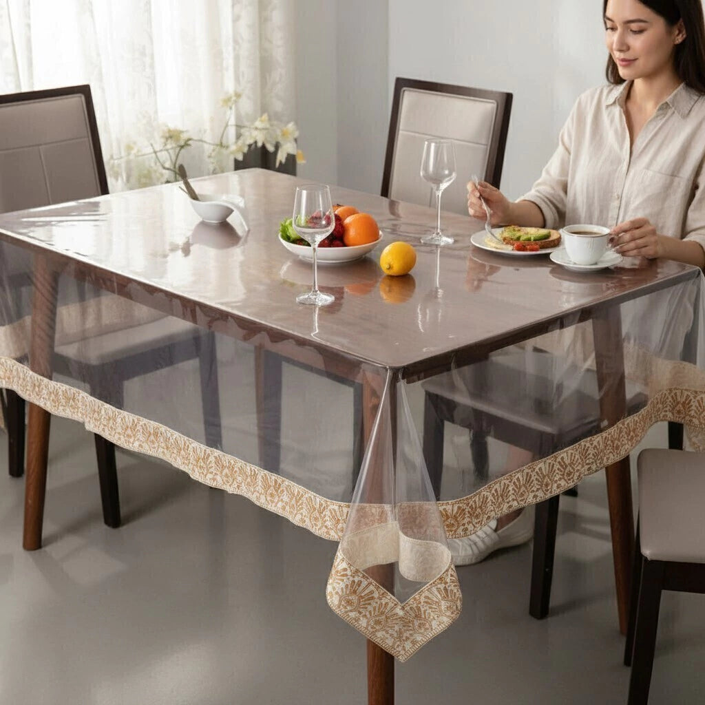 Mantel protector transparente con guarda