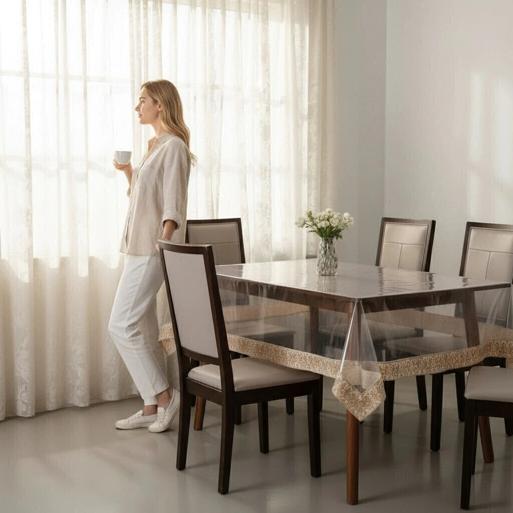 Mantel protector transparente con guarda