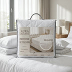 Cubre colchon matelaseado con elastico AURA BLANCO