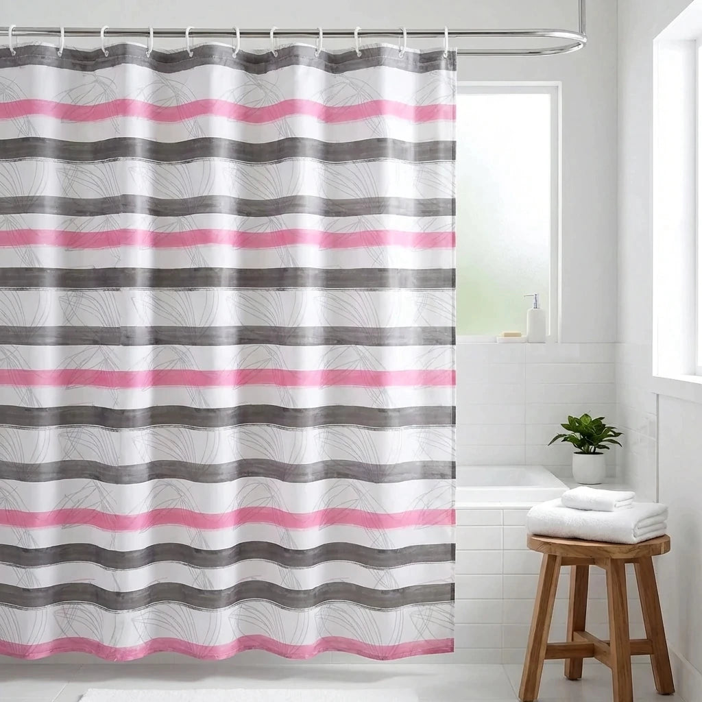 Cortina de baño peva con ganchos MENUCHA