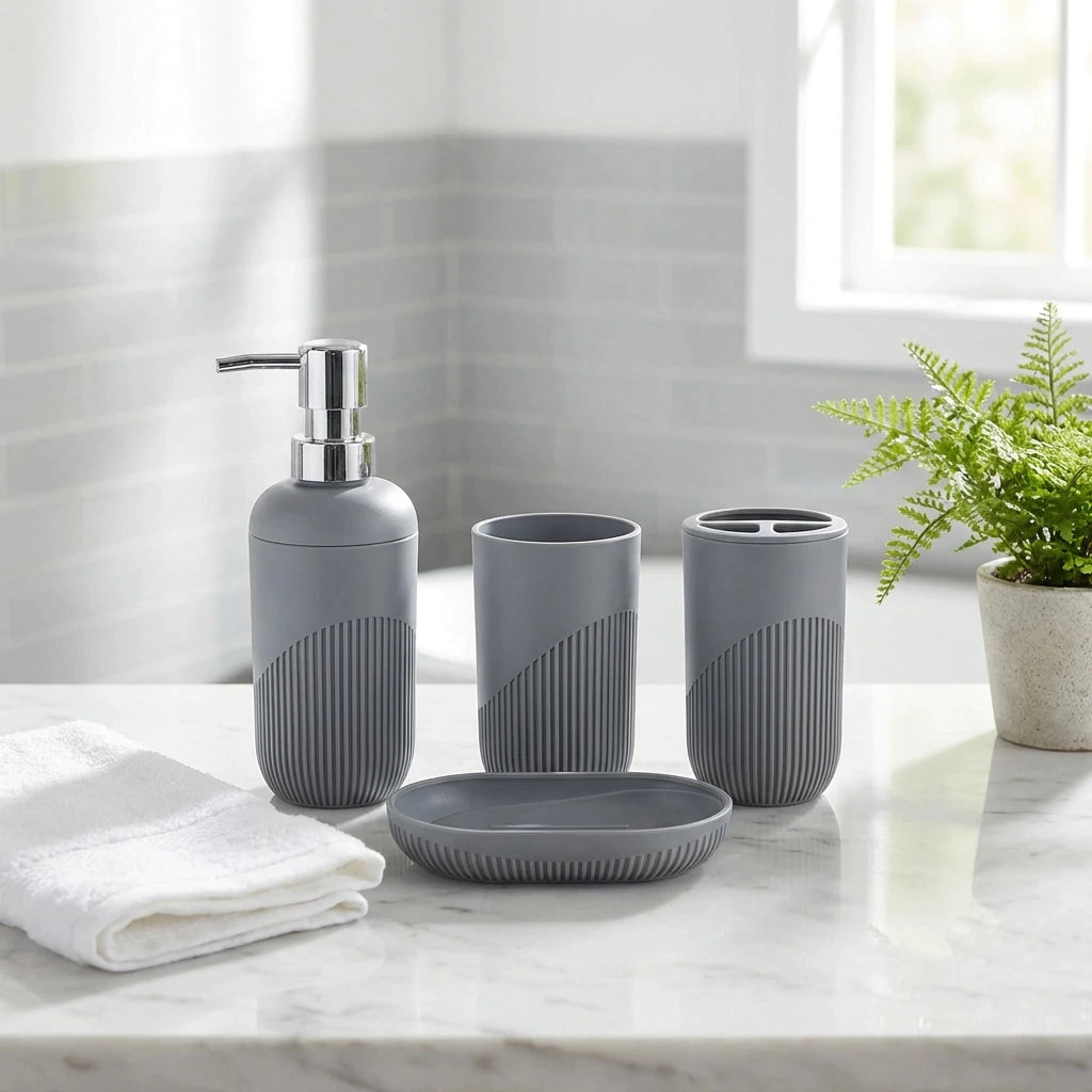 Set de baño 4 piezas rayas PARIS