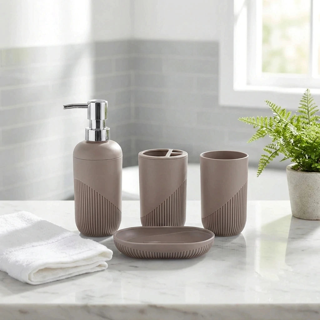 Set de baño 4 piezas rayas PARIS
