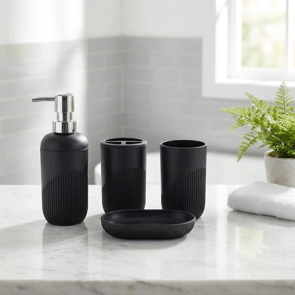 Set de baño 4 piezas rayas PARIS