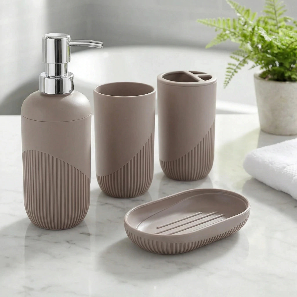 Set de baño 4 piezas rayas PARIS