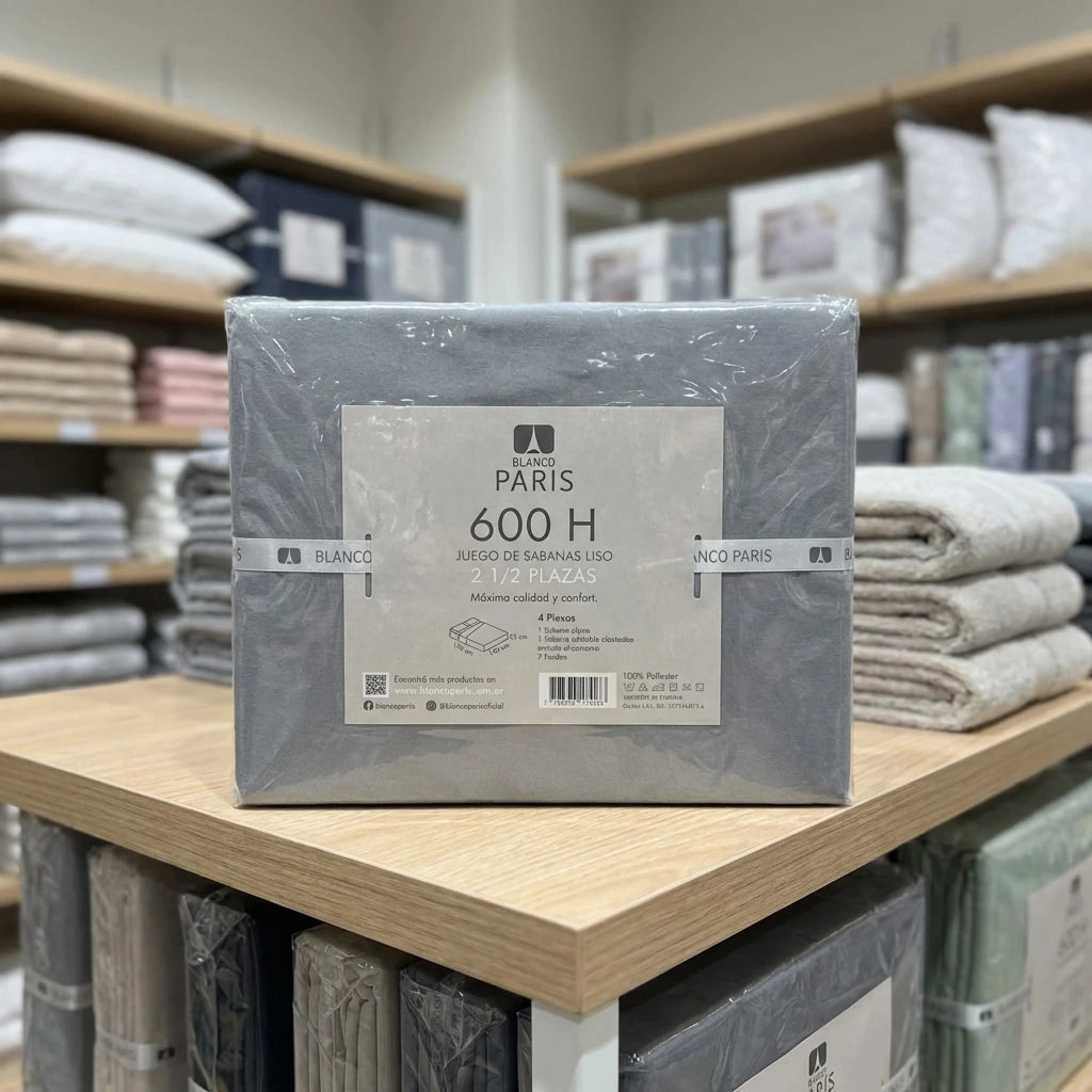 Juego de sábanas 600 hilos lisa PARIS