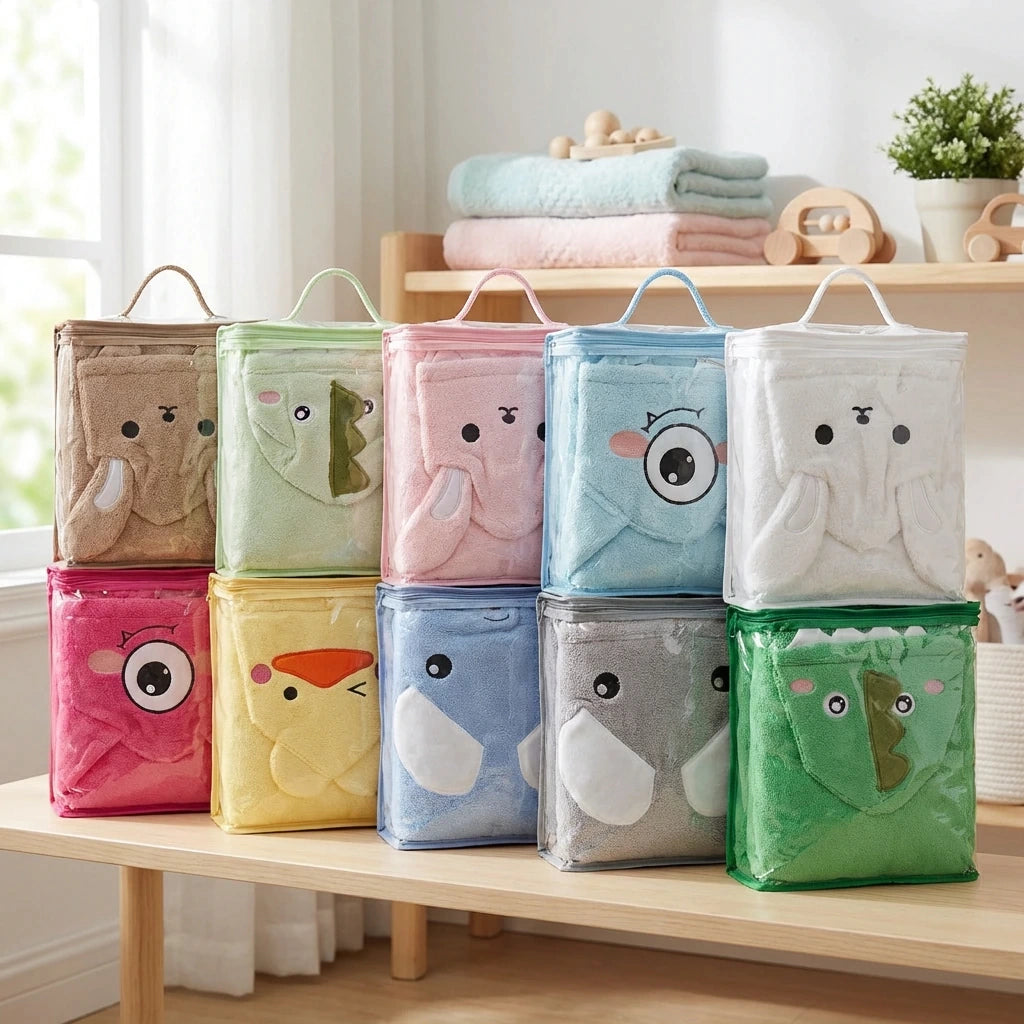 Bata de baño infantil animales con capucha PARIS